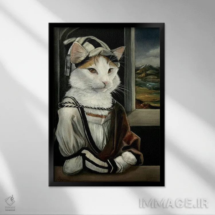 تابلو دکوراتیو گیزمو اثر ملیندا کوپر - نمای قابدار مشکی