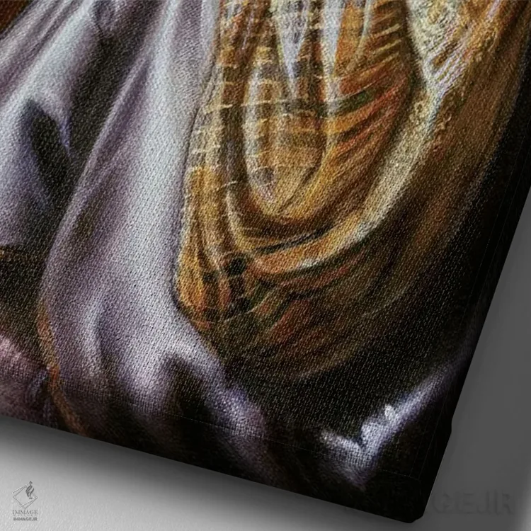 تابلو دکوراتیو عملیات گلدار اثر ملیندا کوپر - نمای نزدیک بافت بوم