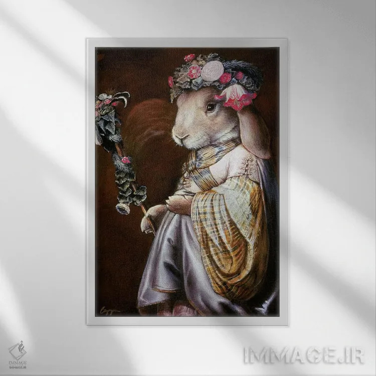 تابلو دکوراتیو عملیات گلدار اثر ملیندا کوپر - نمای قابدار سفید