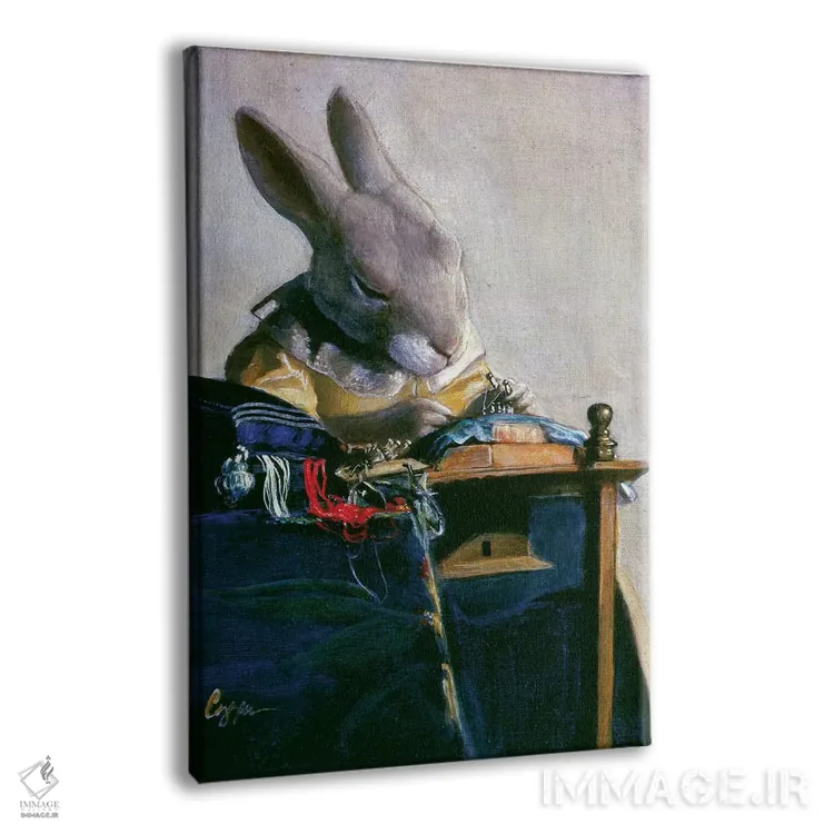 تابلو دکوراتیو خرگوش توری اثر ملیندا کوپر - نمای پرسپکتیو محصول