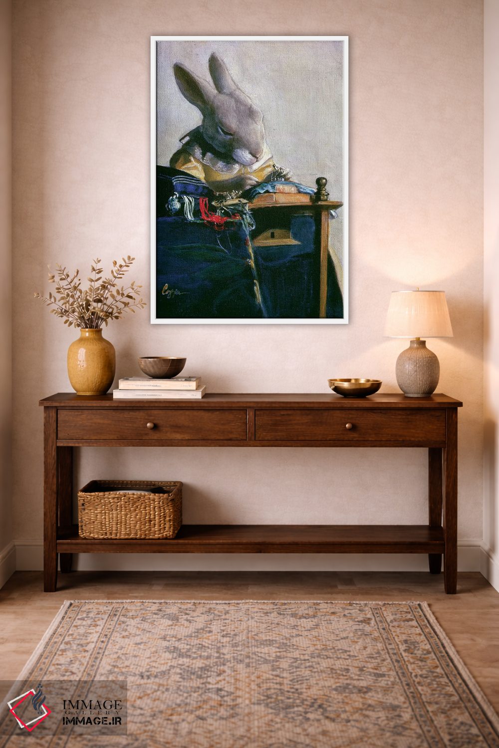 تابلو دکوراتیو خرگوش توری اثر ملیندا کوپر - D2W