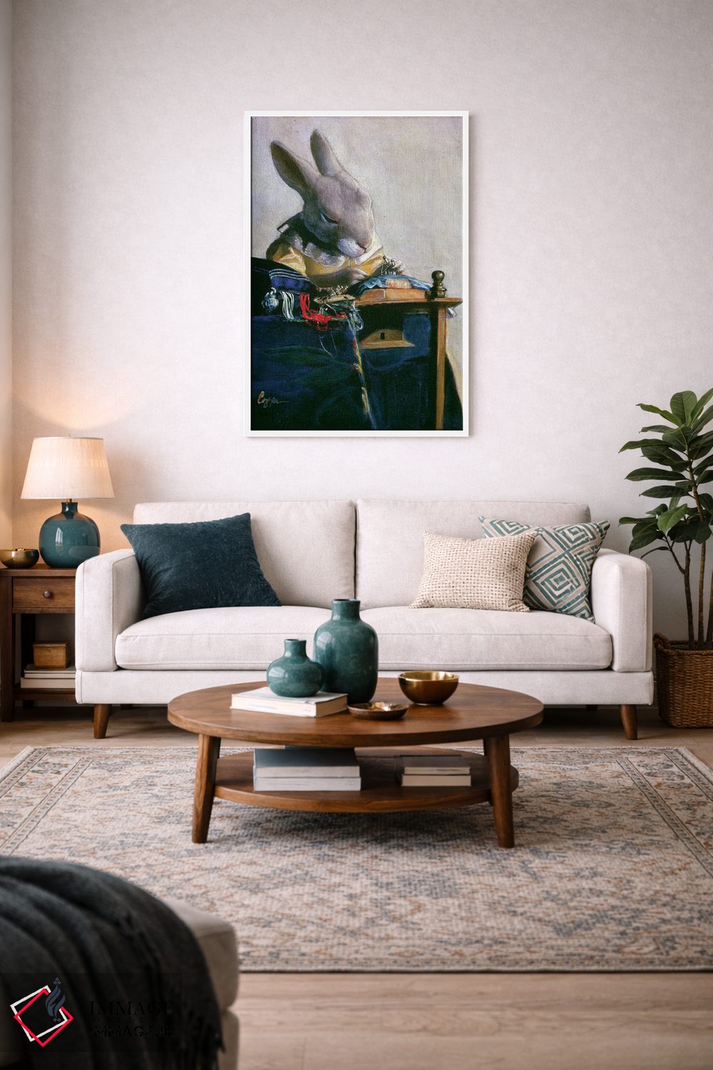 تابلو دکوراتیو خرگوش توری اثر ملیندا کوپر - D3W