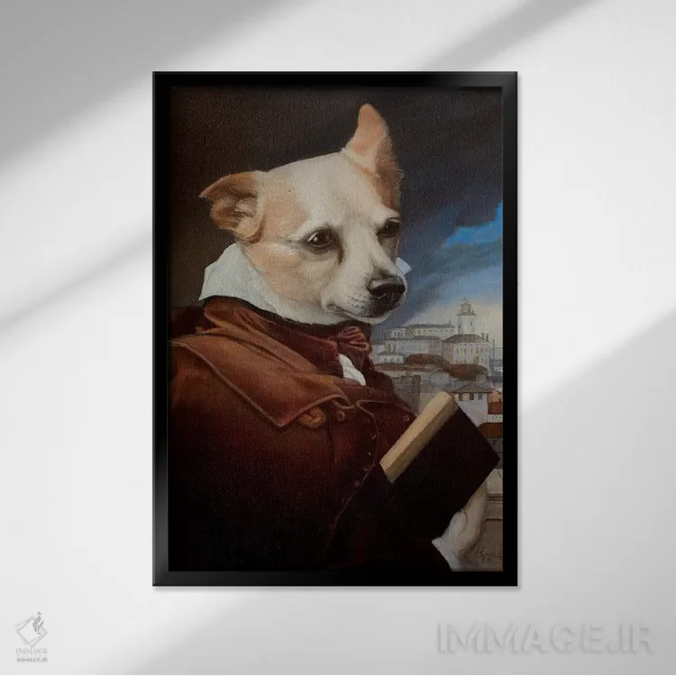 تابلو دکوراتیو پسرک اثر ملیندا کوپر - نمای قابدار مشکی