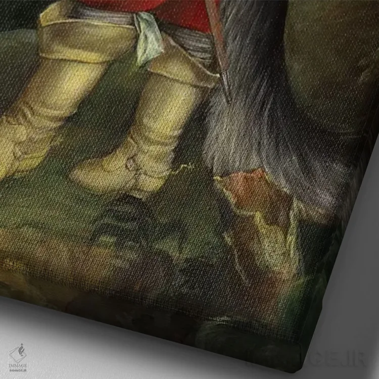 تابلو دکوراتیو ویجت با چکمه ها اثر ملیندا کوپر - نمای نزدیک بافت بوم