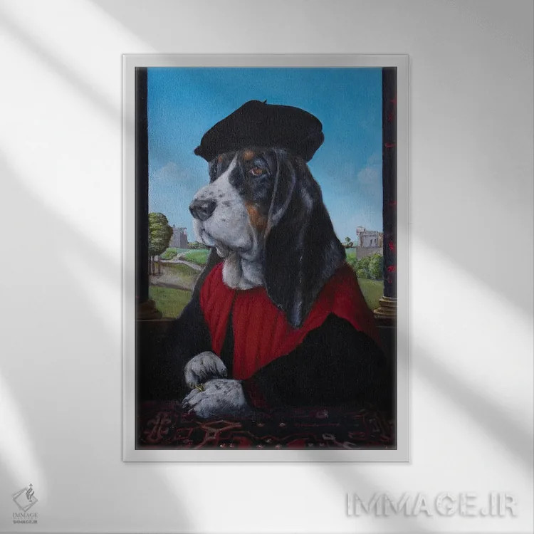 تابلو دکوراتیو جینو اثر ملیندا کوپر - نمای قابدار سفید