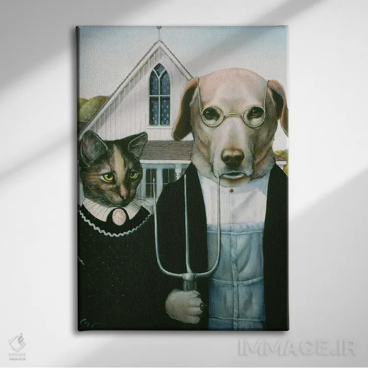 تابلو دکوراتیو کیتی و میتی اثر ملیندا کوپر - نمای روبهرو روی دیوار