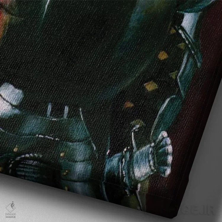 تابلو دکوراتیو شاهین اثر ملیندا کوپر - نمای نزدیک بافت بوم