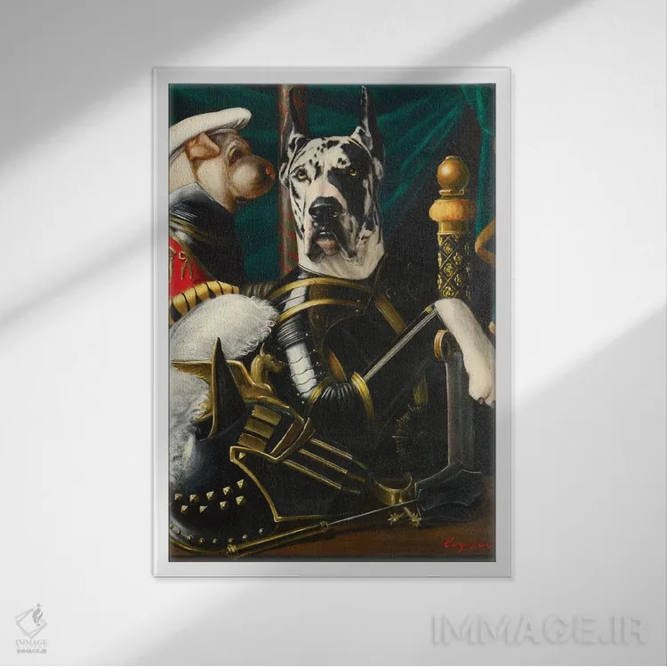 تابلو دکوراتیو هارلی و سوشی اثر ملیندا کوپر - نمای قابدار سفید