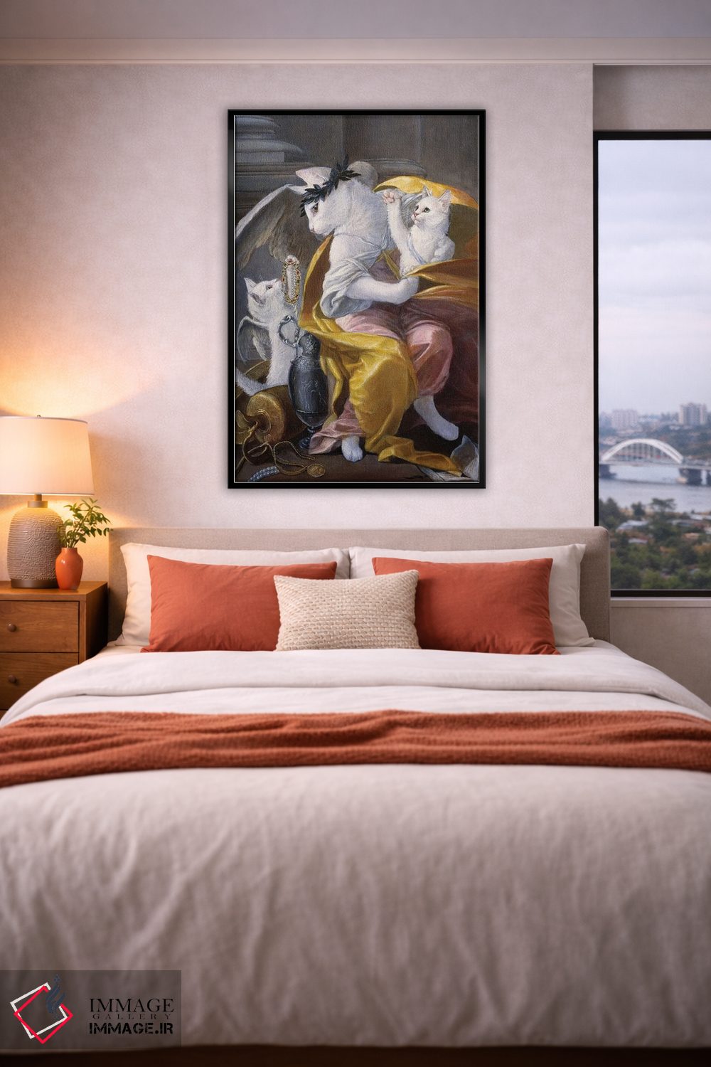 تابلو دکوراتیو فرشتگان گربه سفید اثر ملیندا کوپر - D5B