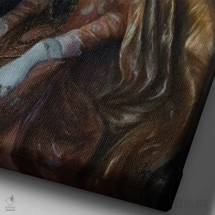 تابلو دکوراتیو آپاچی اثر ملیندا کوپر - نمای نزدیک بافت بوم