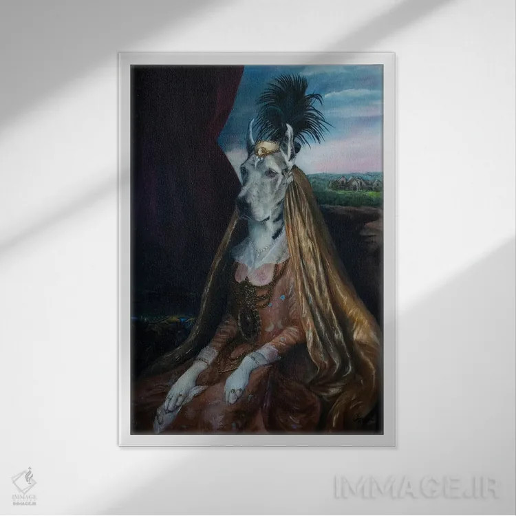 تابلو دکوراتیو آپاچی اثر ملیندا کوپر - نمای قابدار سفید