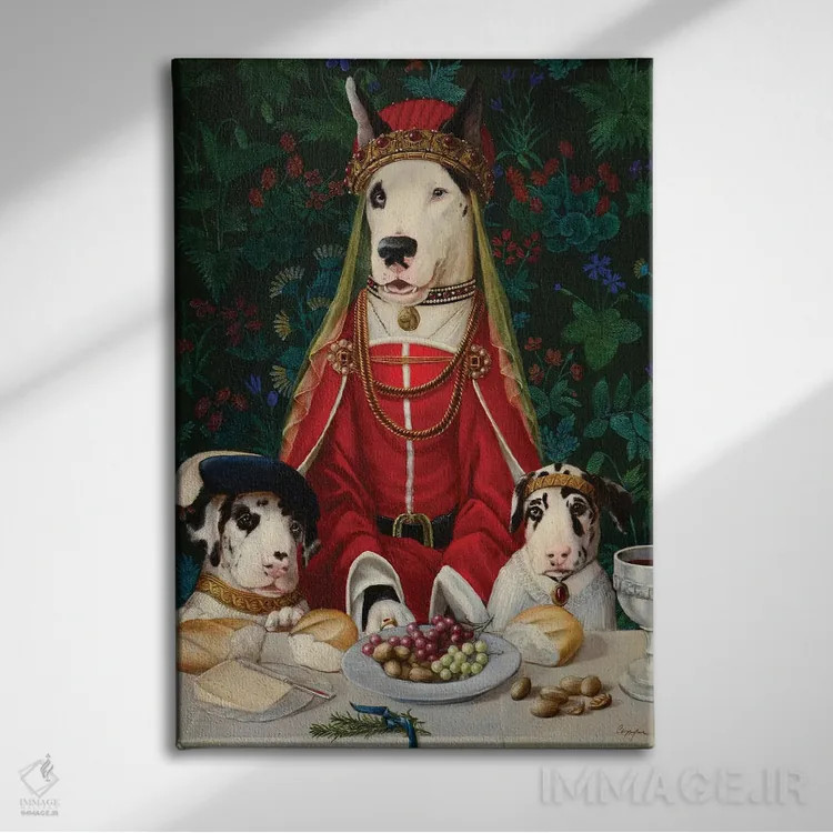 تابلو دکوراتیو جواهرات کوئین اثر ملیندا کوپر - نمای روبهرو روی دیوار