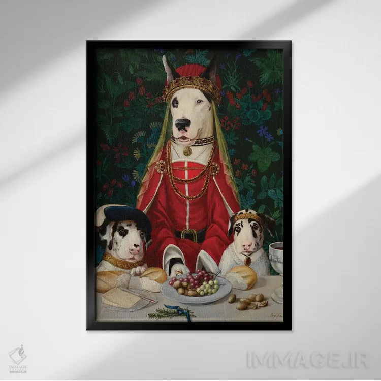 تابلو دکوراتیو جواهرات کوئین اثر ملیندا کوپر - نمای قابدار مشکی