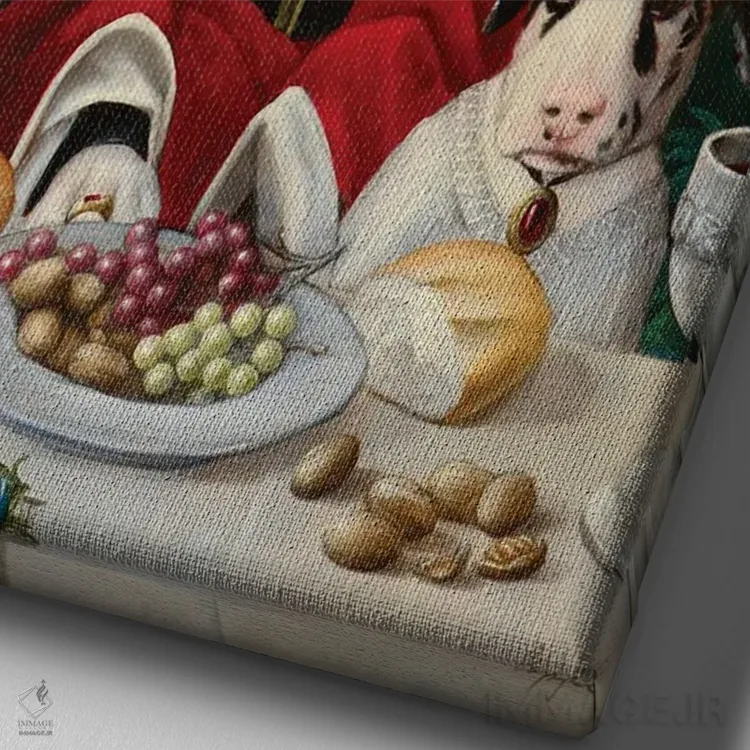 تابلو دکوراتیو جواهرات کوئین اثر ملیندا کوپر - نمای نزدیک بافت بوم