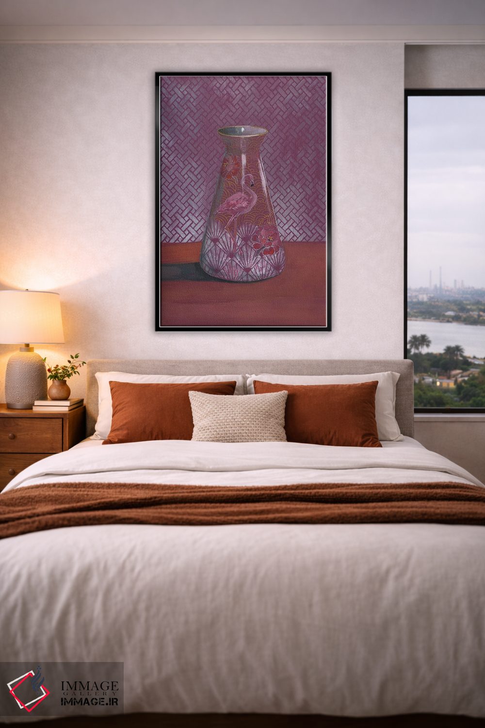 تابلو مدرن گلدان فلامینگو اثر میری اشت - D5B