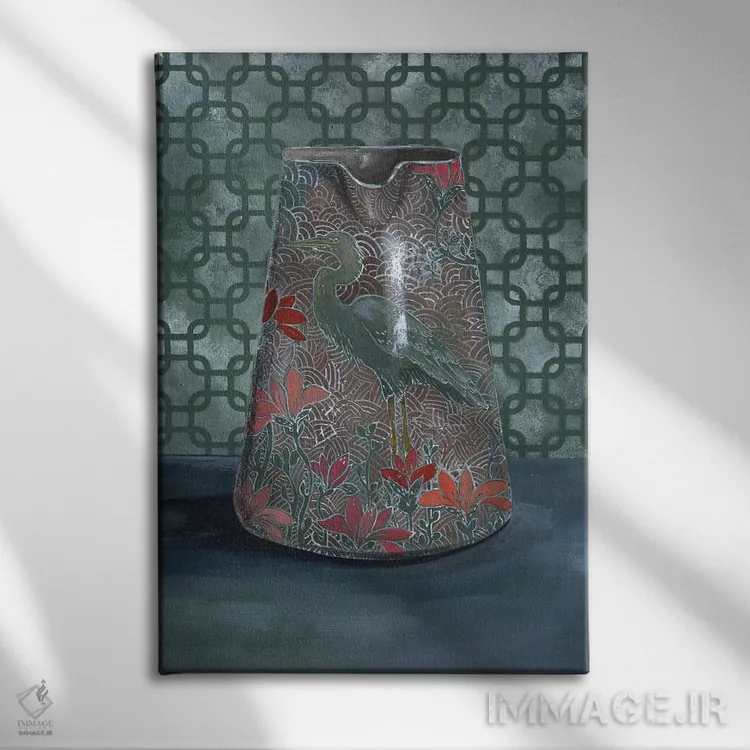 تابلو مدرن گلدان حواصیل اثر میری اشت - نمای روبهرو روی دیوار