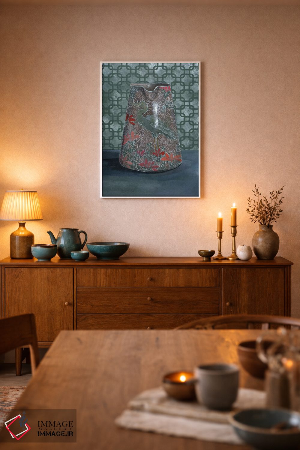 تابلو مدرن گلدان حواصیل اثر میری اشت - D5W