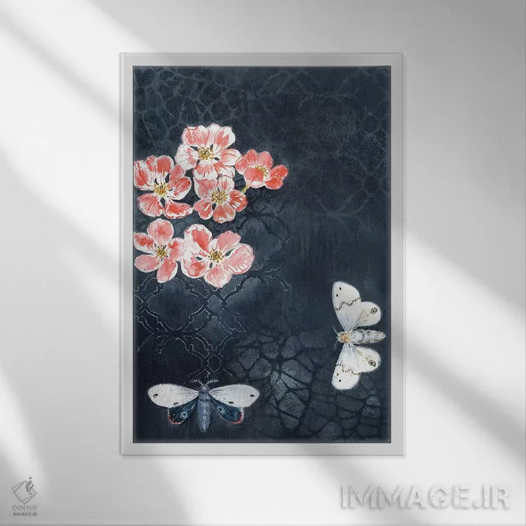 تابلو مدرن شب پره های شبانه اثر میری اشت - نمای قابدار سفید