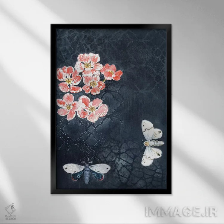 تابلو مدرن شب پره های شبانه اثر میری اشت - نمای قابدار مشکی