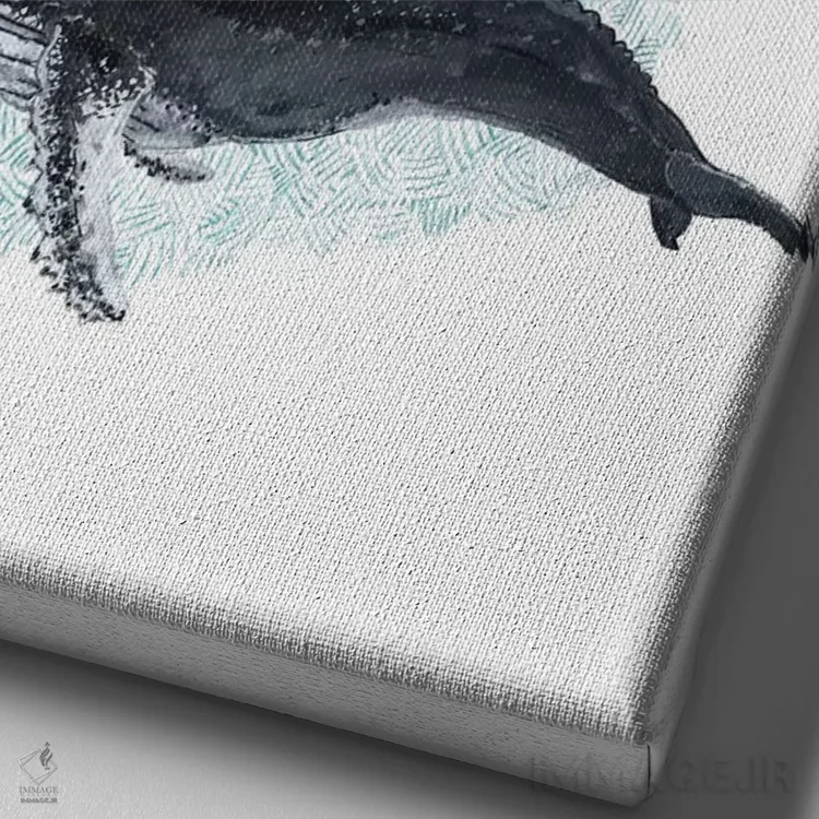 تابلو دکوراتیو رویاهای نهنگ گوژپشت اثر میری اشت - نمای نزدیک بافت بوم