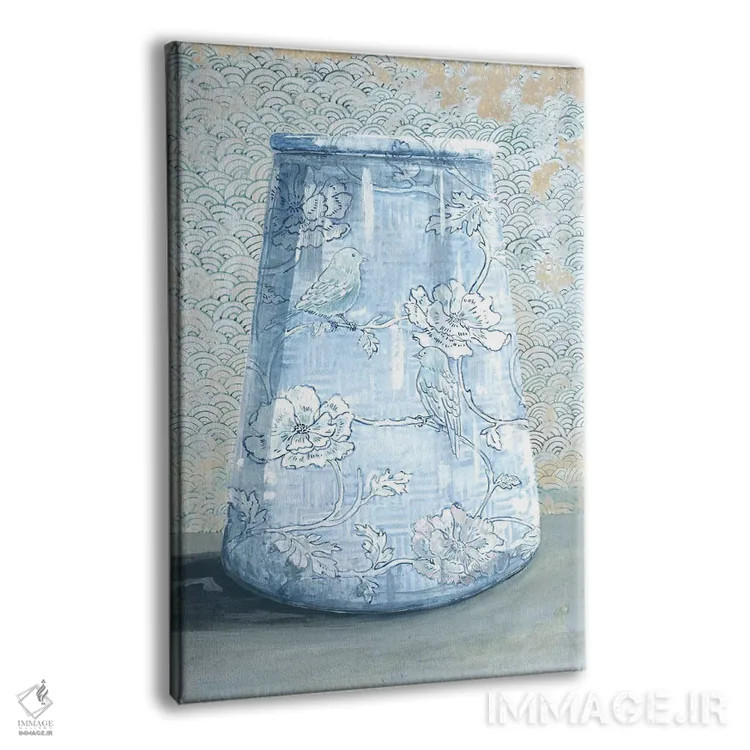 تابلو مدرن گلدان چینی آبی اثر میری اشت - نمای پرسپکتیو محصول