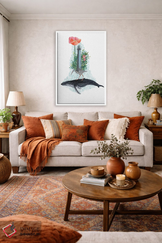 تابلو دکوراتیو رویاهای نهنگ گوژپشت اثر میری اشت - D2W
