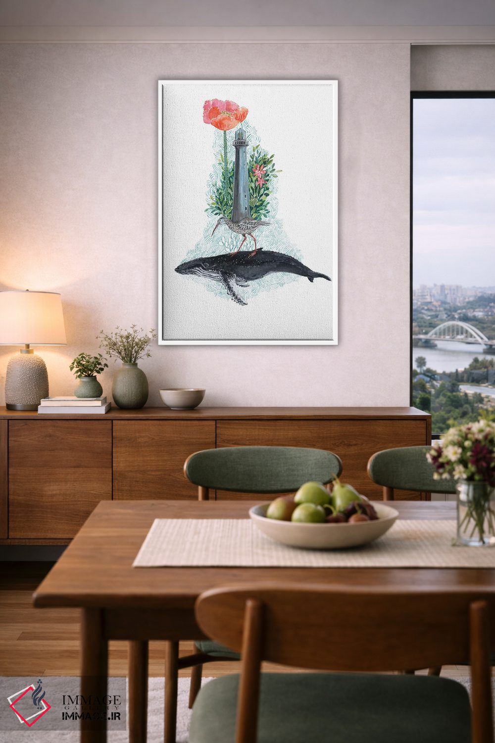 تابلو دکوراتیو رویاهای نهنگ گوژپشت اثر میری اشت - D5W