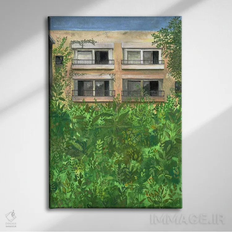 تابلو دکوراتیو ساختمان اثر میری اشت - نمای روبهرو روی دیوار
