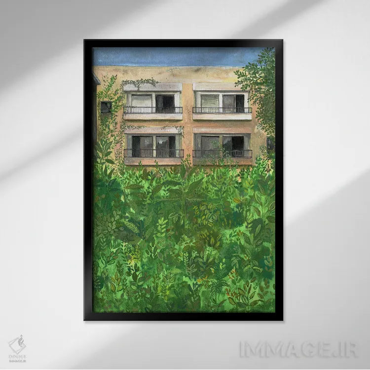 تابلو دکوراتیو ساختمان اثر میری اشت - نمای قابدار مشکی