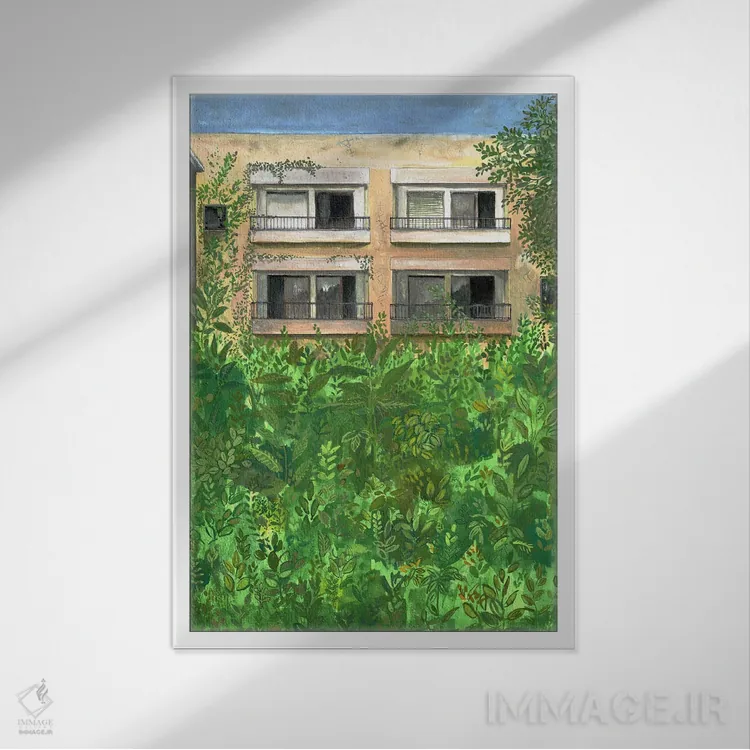 تابلو دکوراتیو ساختمان اثر میری اشت - نمای قابدار سفید