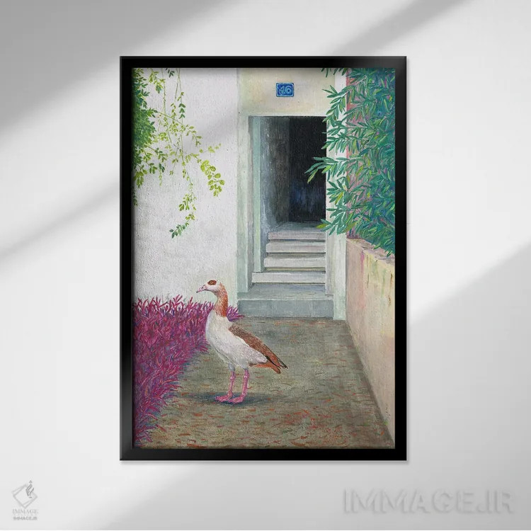 تابلو دکوراتیو غاز مصری اثر میری اشت - نمای قابدار مشکی
