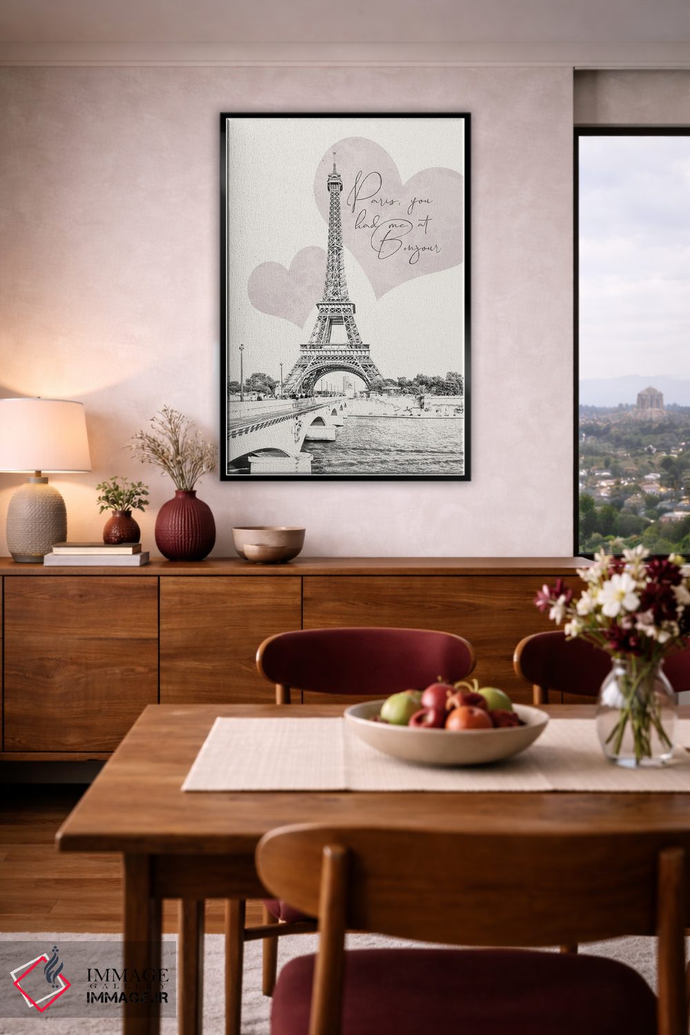 تابلو دکوراتیو پاریس، با اولین سلام دلباخته ات شدم اثر ملانی ویولا - D6B