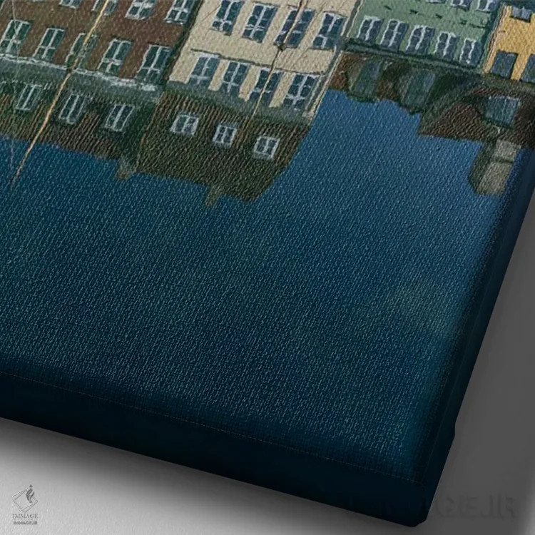 تابلو دکوراتیو آب زلال کپنهاگ در نیهاون اثر ملانی ویولا - نمای نزدیک بافت بوم