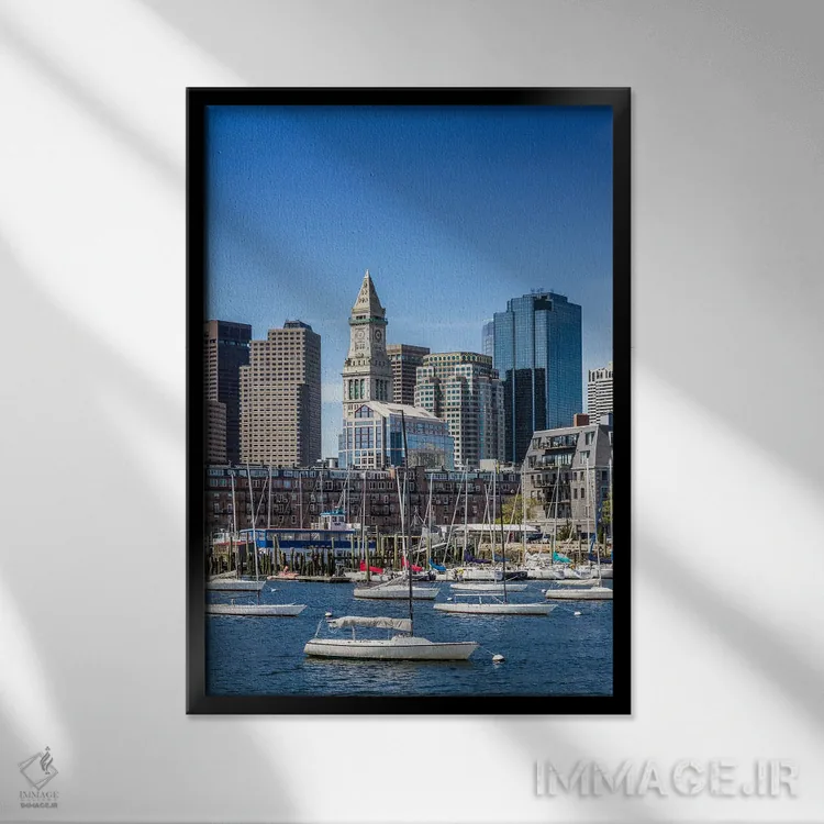 تابلو دکوراتیو نمای افق منطقه نورث اند بوستون اثر ملانی ویولا - نمای قابدار مشکی