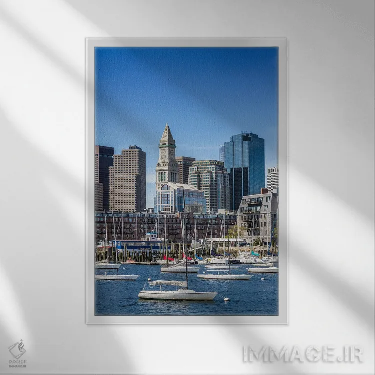 تابلو دکوراتیو نمای افق منطقه نورث اند بوستون اثر ملانی ویولا - نمای قابدار سفید