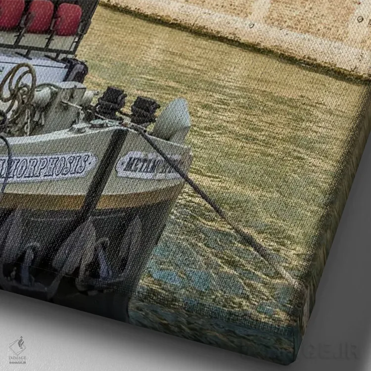 تابلو دکوراتیو کلیسای جامع نوتردام پاریس و رود سن اثر ملانی ویولا - نمای نزدیک بافت بوم