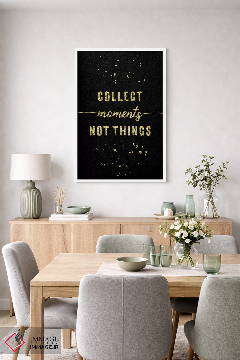 تابلو دکوراتیو طلایی؛ خاطره ها را جمع کن نه اشیا را اثر ملانی ویولا - D4W