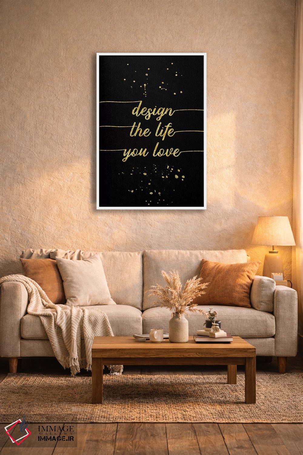 تابلو دکوراتیو طلایی؛ زندگی ای را که دوست داری طراحی کن اثر ملانی ویولا - D4W