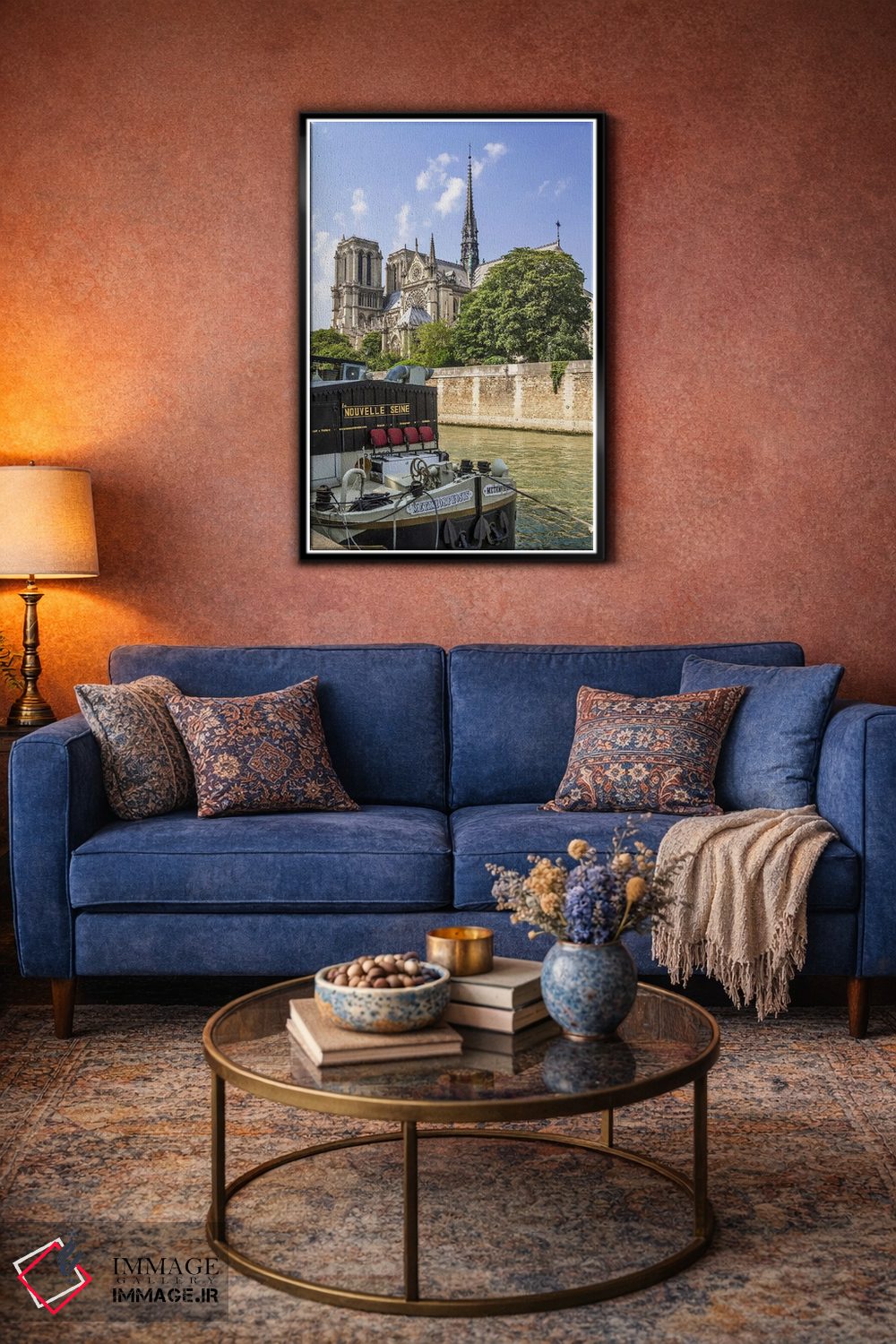 تابلو دکوراتیو کلیسای جامع نوتردام پاریس و رود سن اثر ملانی ویولا - D4B