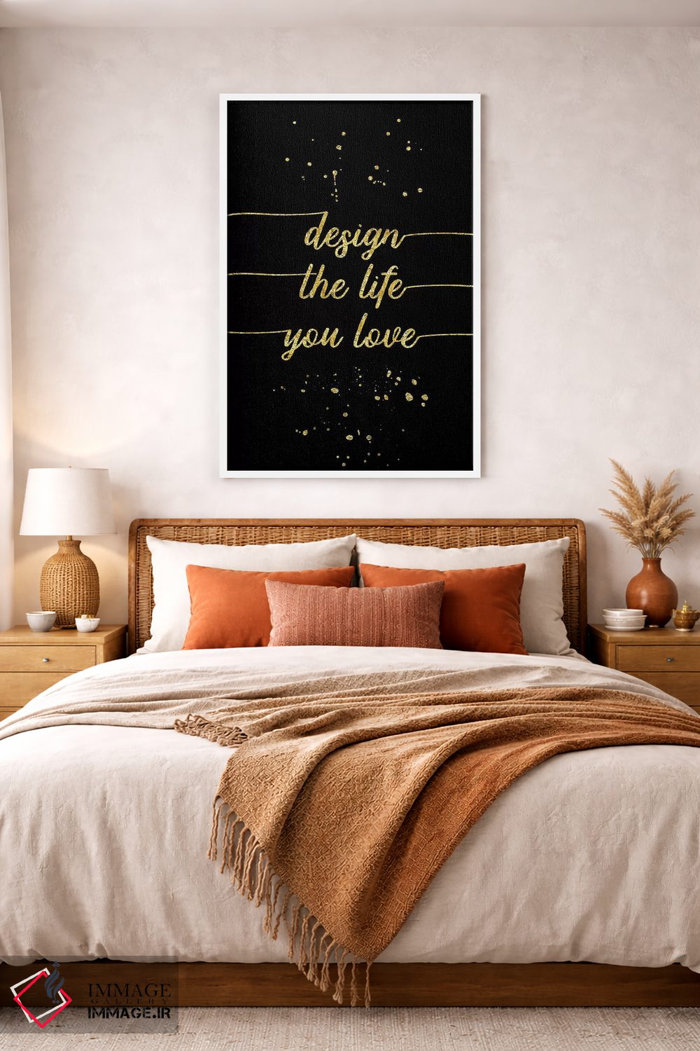 تابلو دکوراتیو طلایی؛ زندگی ای را که دوست داری طراحی کن اثر ملانی ویولا - D2W