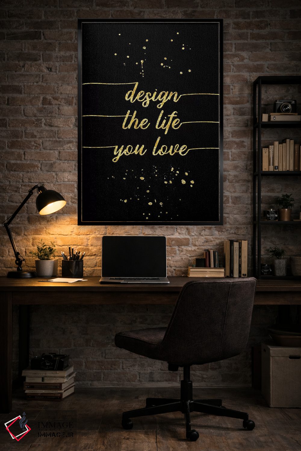 تابلو دکوراتیو طلایی؛ زندگی ای را که دوست داری طراحی کن اثر ملانی ویولا - D6B