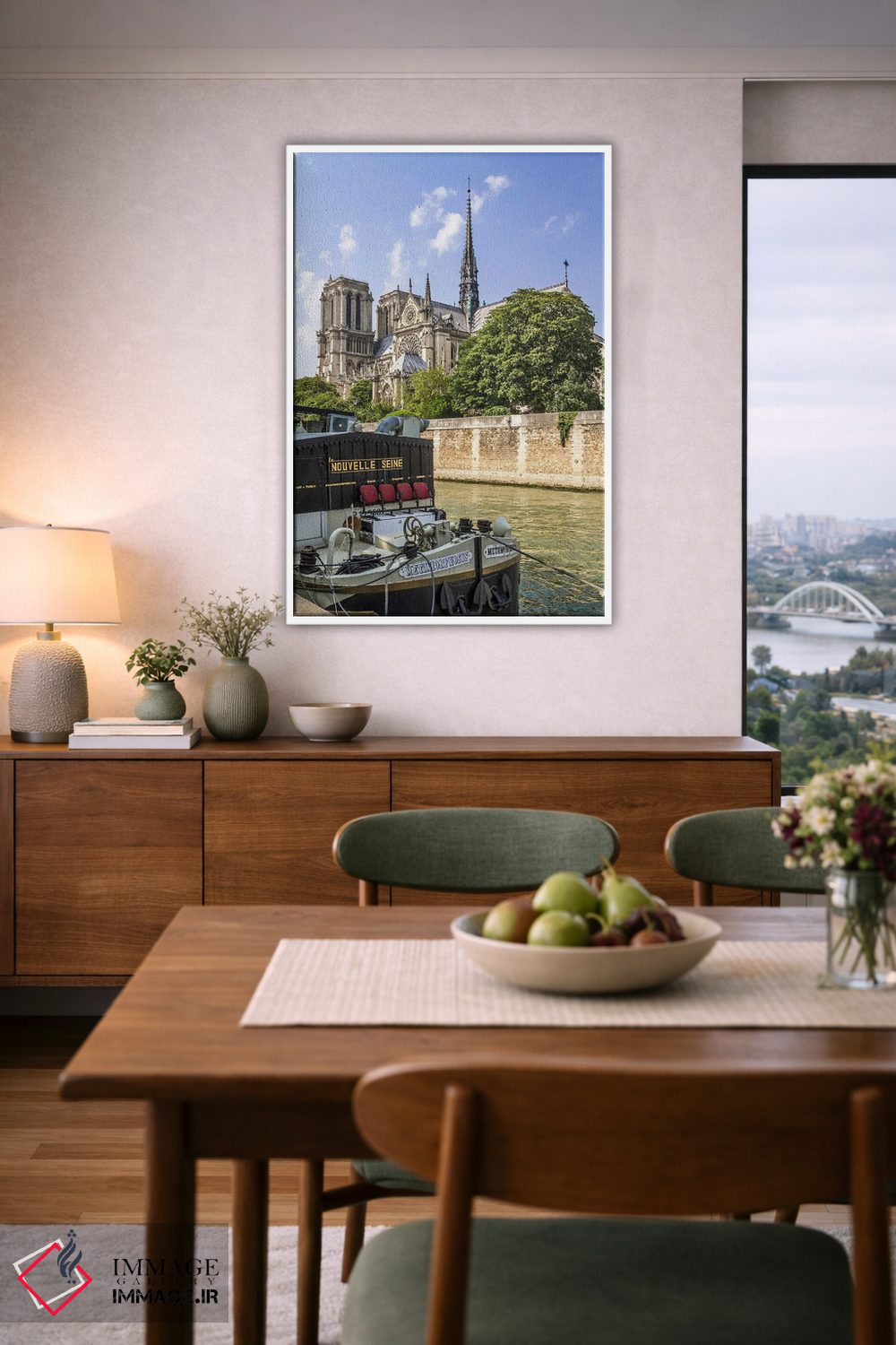 تابلو دکوراتیو کلیسای جامع نوتردام پاریس و رود سن اثر ملانی ویولا - D6W