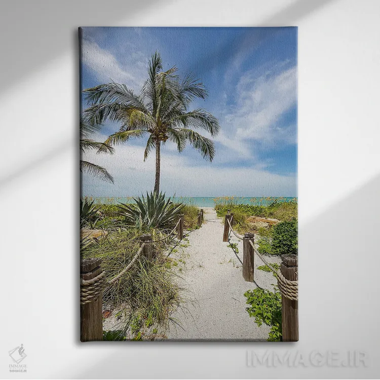 تابلو دکوراتیو مسیر شنی به سوی ساحل اثر ملانی ویولا - نمای روبهرو روی دیوار