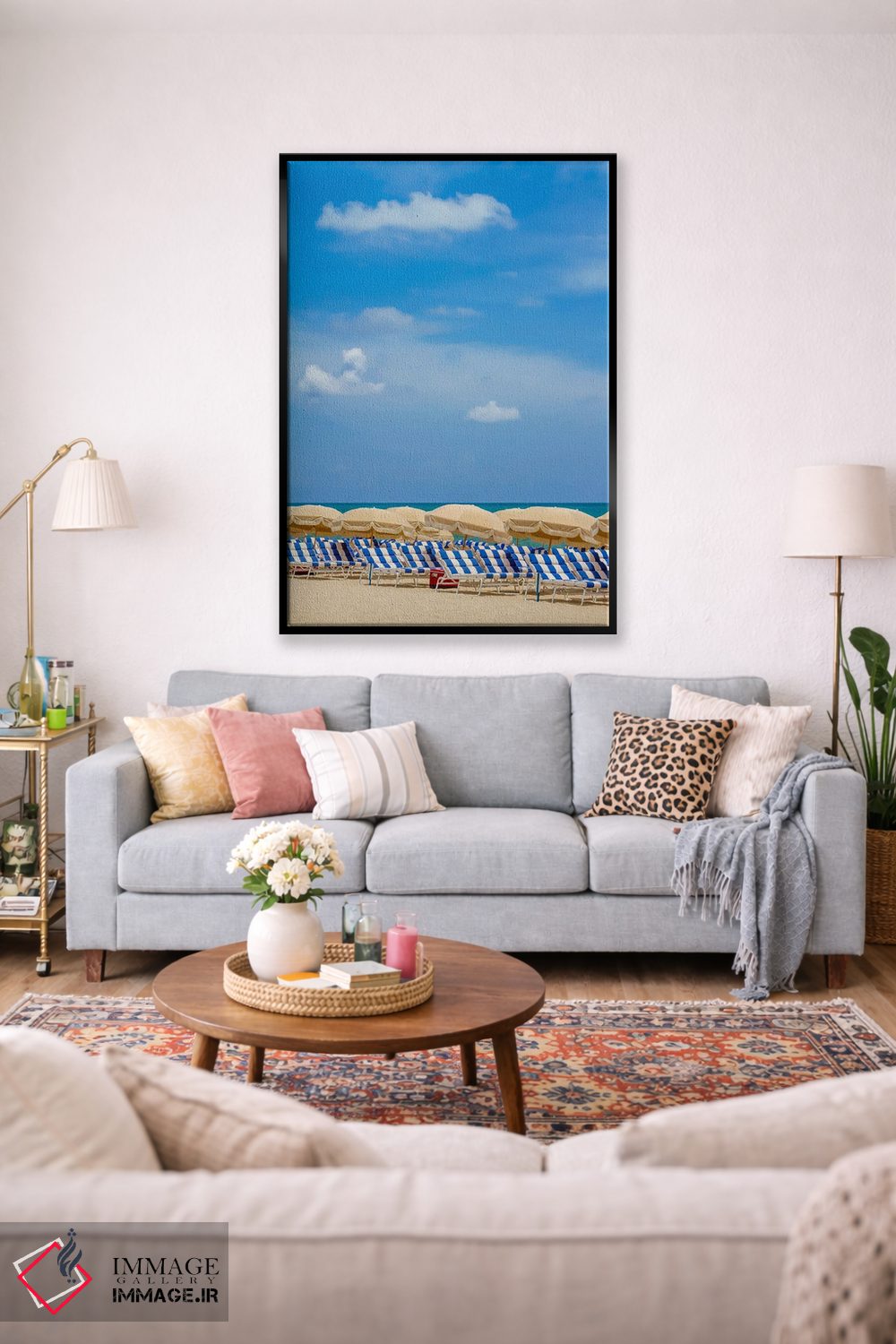 تابلو دکوراتیو صحنه ای آرامش بخش از ساحل اثر ملانی ویولا - D2B