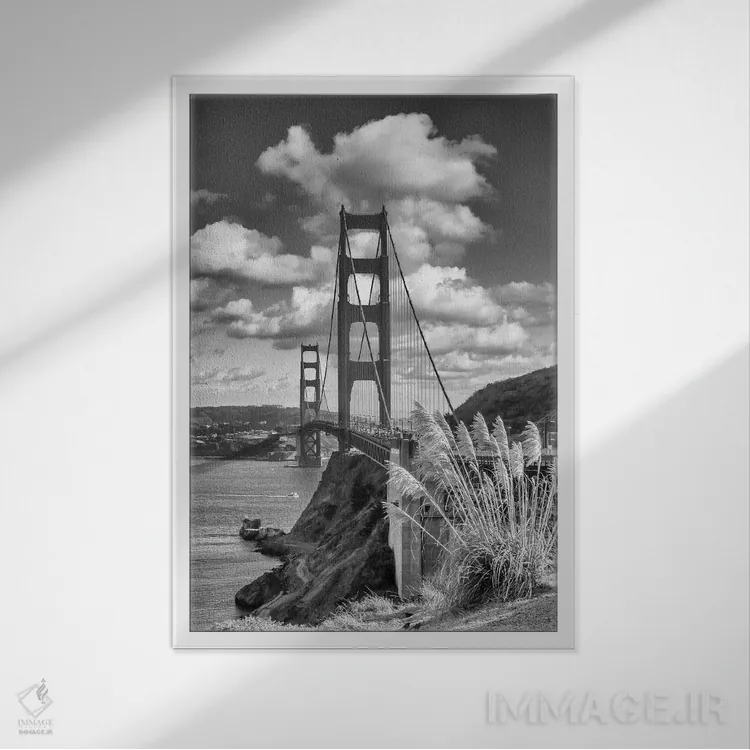 تابلو دکوراتیو پل گلدن گیت سانفرانسیسکو اثر ملانی ویولا - نمای قابدار سفید