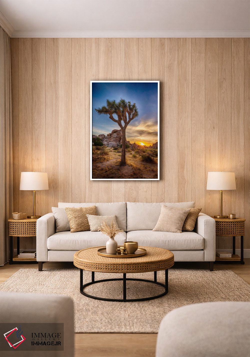 تابلو دکوراتیو غروب دلنشین در پارک ملی جاشوا تری اثر ملانی ویولا - D1W