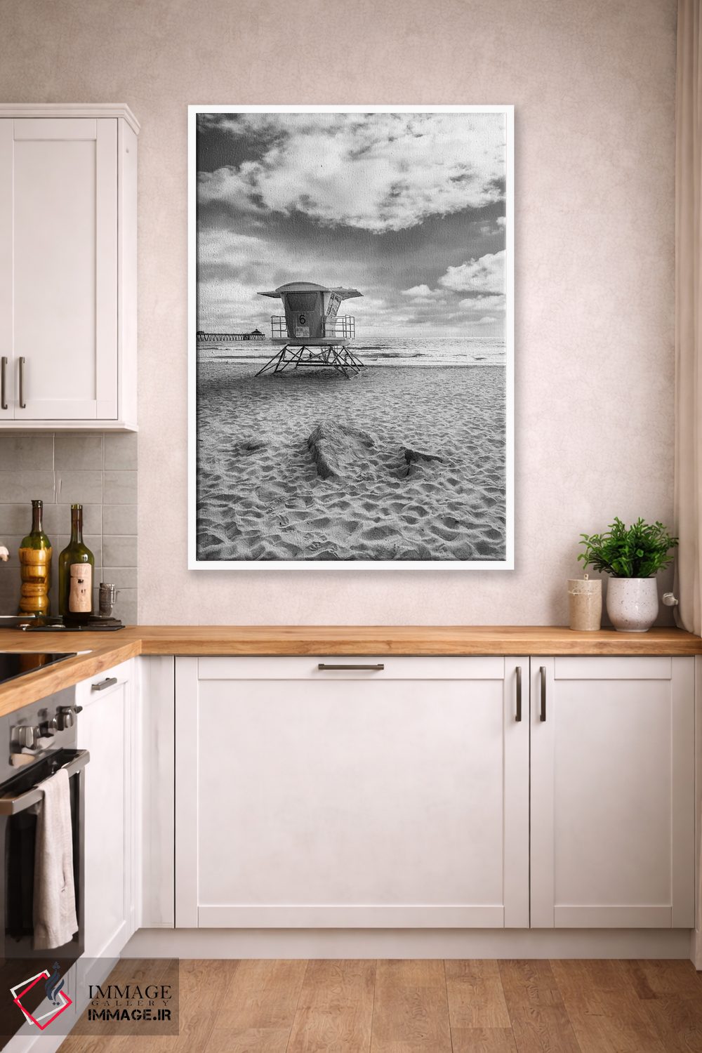 تابلو دکوراتیو ساحل امپریال کالیفرنیا به صورت تک رنگ اثر ملانی ویولا - D4W