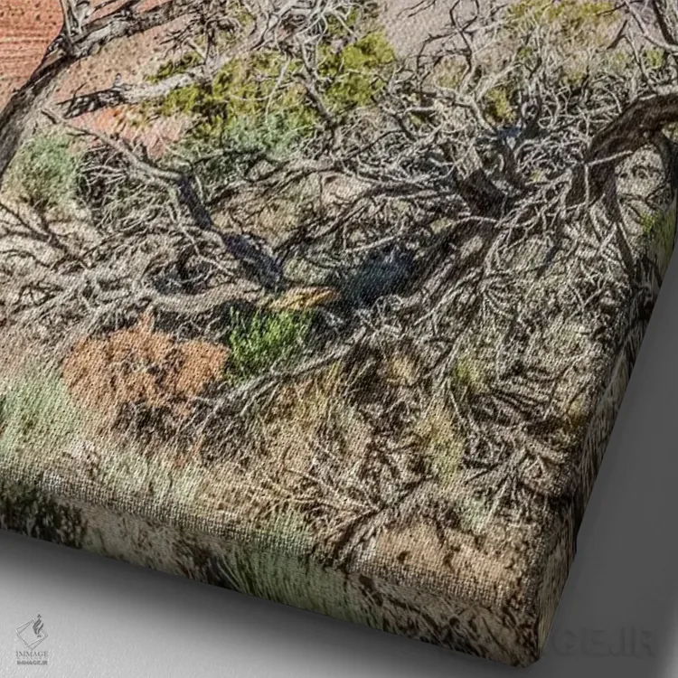 تابلو دکوراتیو برداشت هنری از گرند کنیون از نقطه ناواهو اثر ملانی ویولا - نمای نزدیک بافت بوم