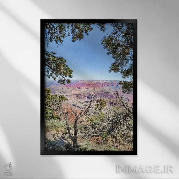 تابلو دکوراتیو برداشت هنری از گرند کنیون از نقطه ناواهو اثر ملانی ویولا - نمای قابدار مشکی
