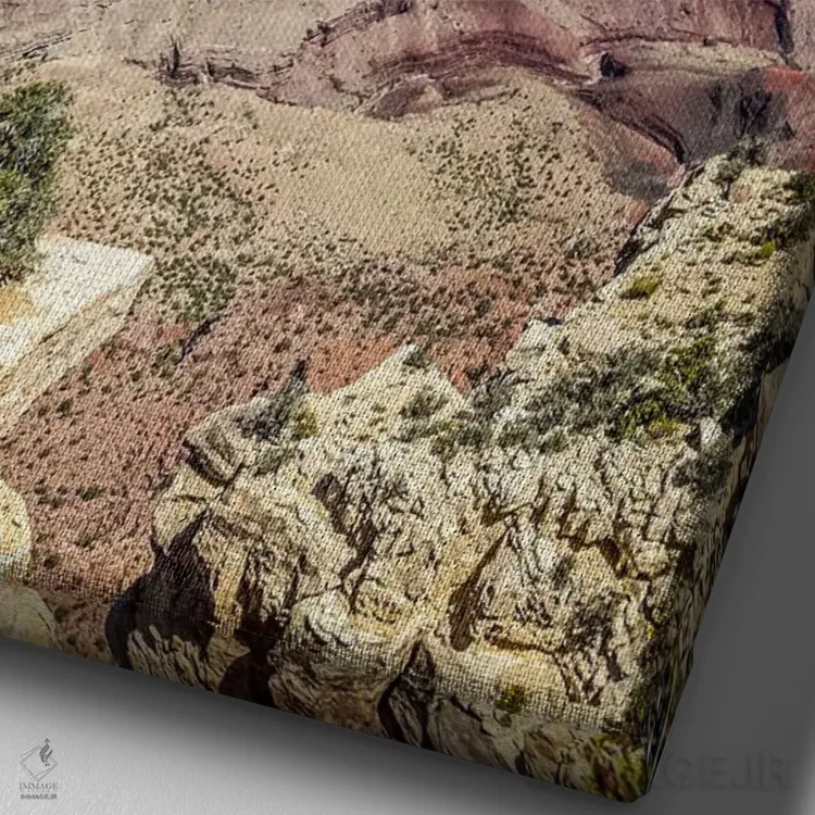 تابلو دکوراتیو برداشت هنری از گرند کنیون از نقطه موران اثر ملانی ویولا - نمای نزدیک بافت بوم